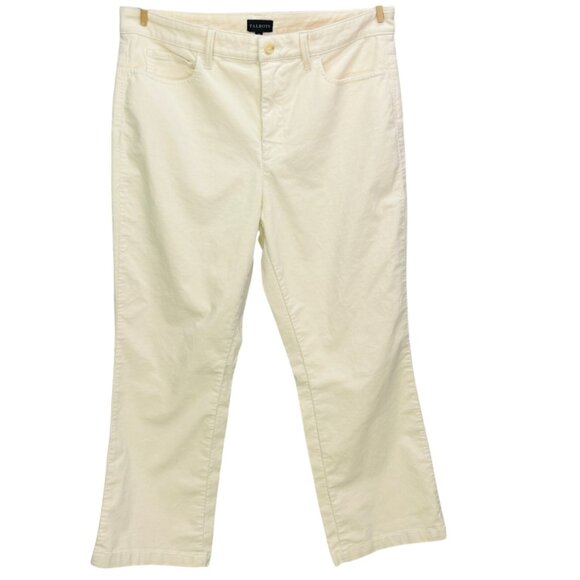 Talbots Womens Ivory Corduroy Pants Size 12 Stretch Ankle Crop 26β Inseam - Picture 3 of 11